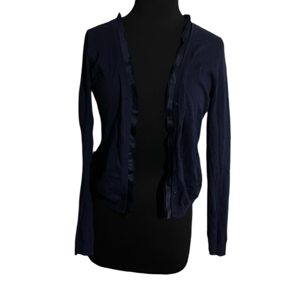 LOFT Deep Blue Knit cardigan size small - Picture 1 of 7